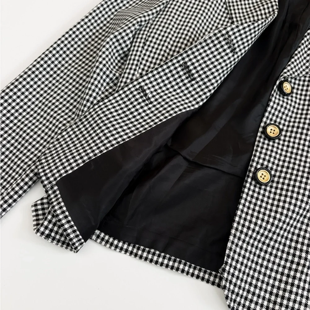 Vintage Christian Dior Lady Jacket in Black & White Houndstooth